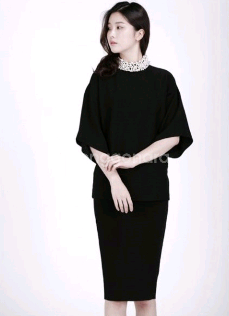 [새상품] 진주넥 니트 투피스 /모임룩,하객룩--0