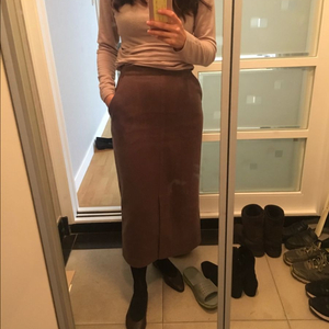 라룸 울 스커트 카키