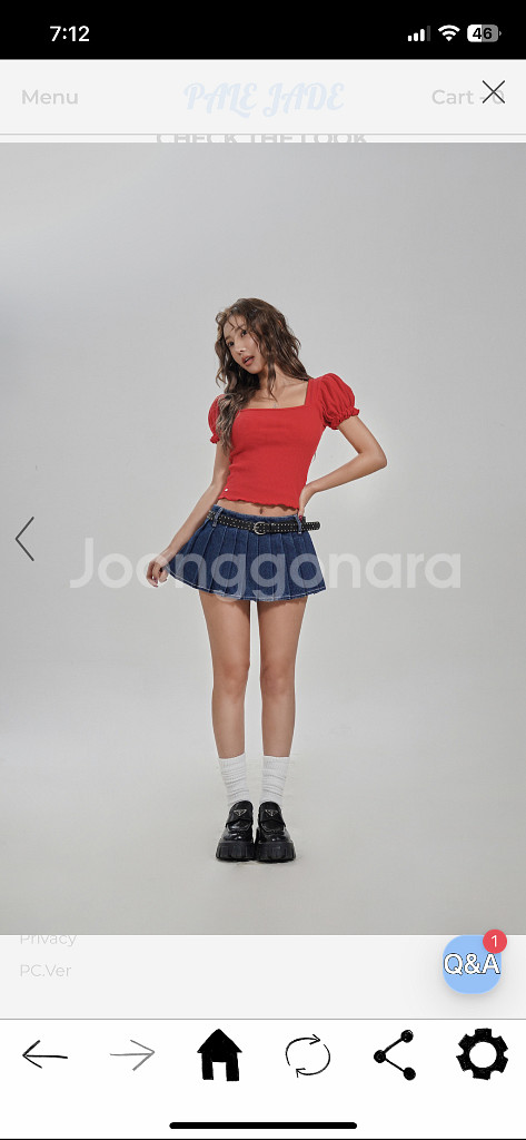 페일제이드 웨이브 와플 티셔츠 / 핑크--3