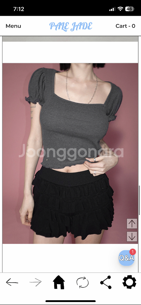 페일제이드 웨이브 와플 티셔츠 / 핑크--2