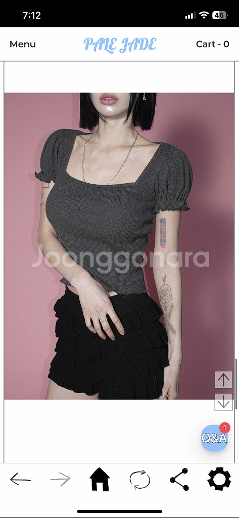 페일제이드 웨이브 와플 티셔츠 / 핑크--1