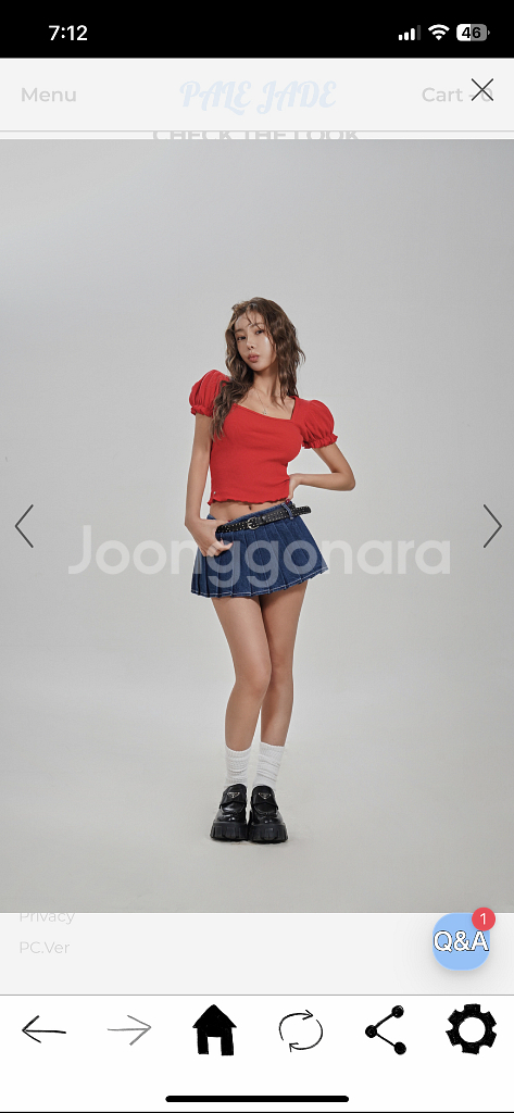 페일제이드 웨이브 와플 티셔츠 / 핑크--4