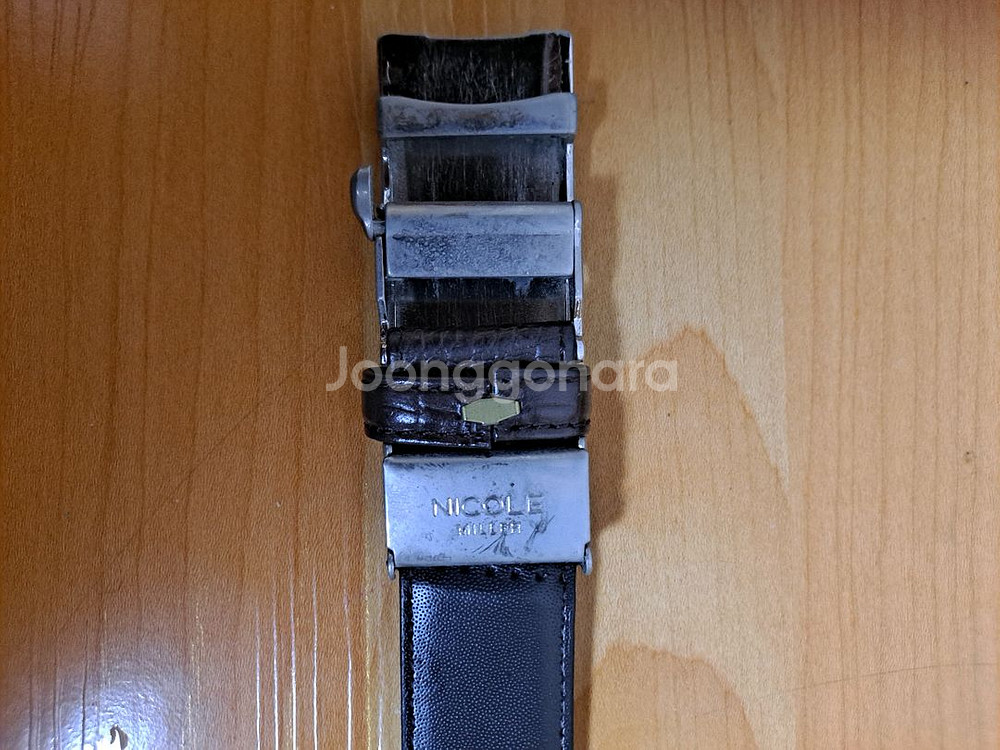 니콜밀러 브라운 악어 가죽 남성 벨트--1