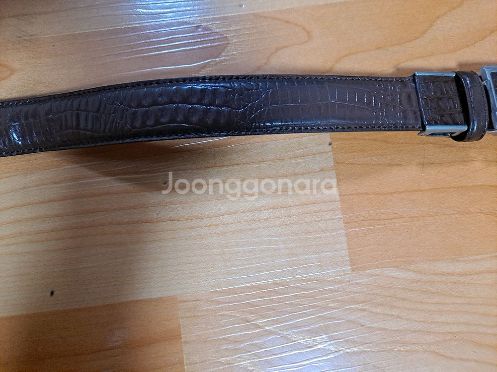 니콜밀러 브라운 악어 가죽 남성 벨트--7