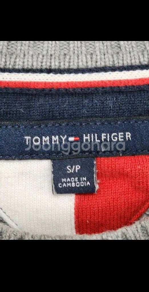 (M) 타미힐피거 케이블 니트 그레이 토미 꽈배기 스웨터--2