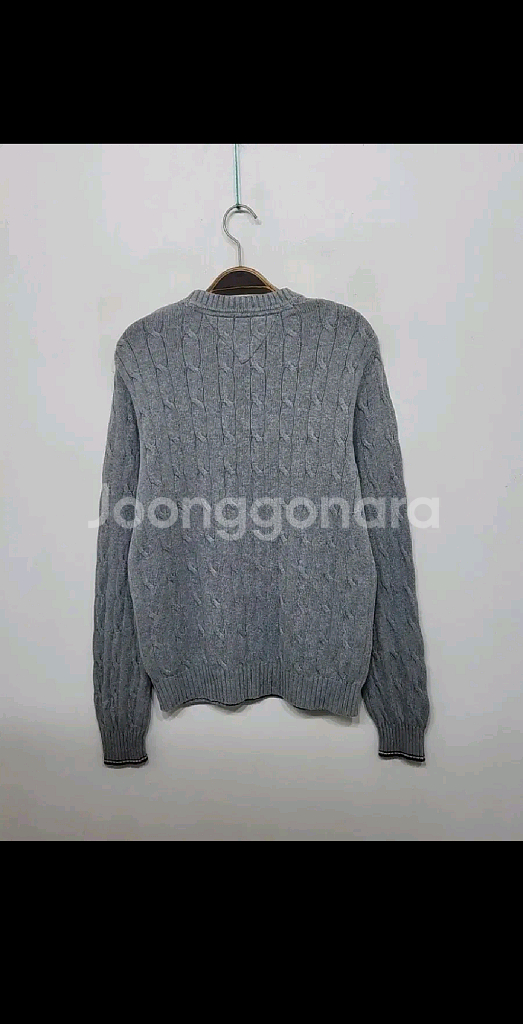(M) 타미힐피거 케이블 니트 그레이 토미 꽈배기 스웨터--5