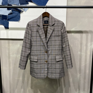 (90) 랩 LAP 여성 캐주얼 체크 하프 블레이저 자켓