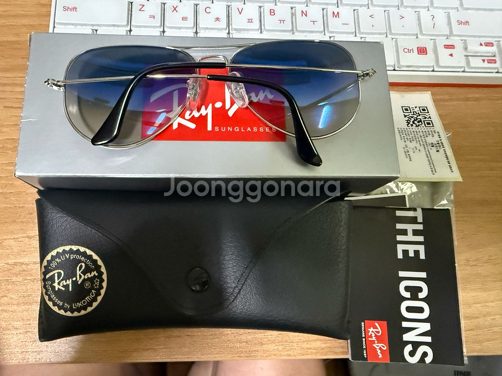 [정품/급처] 레이벤 RB3025 보잉 선글라스 메탈 실버 그라디언트--1