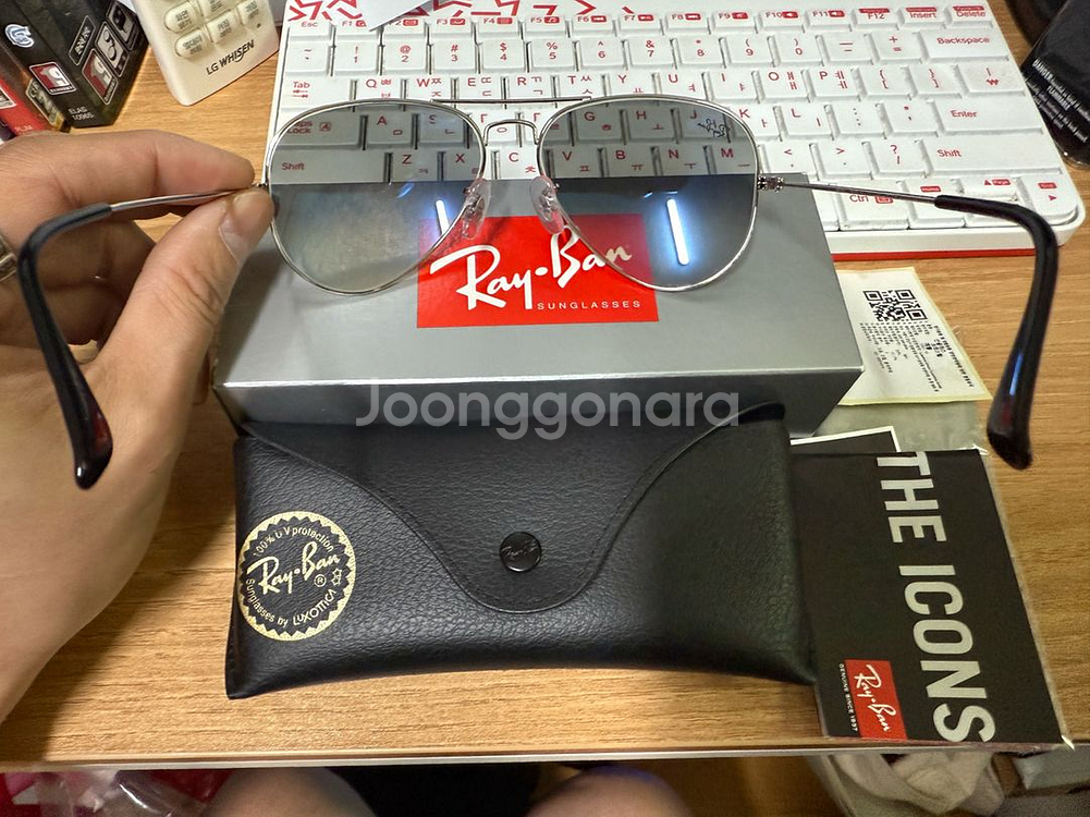 [정품/급처] 레이벤 RB3025 보잉 선글라스 메탈 실버 그라디언트--2