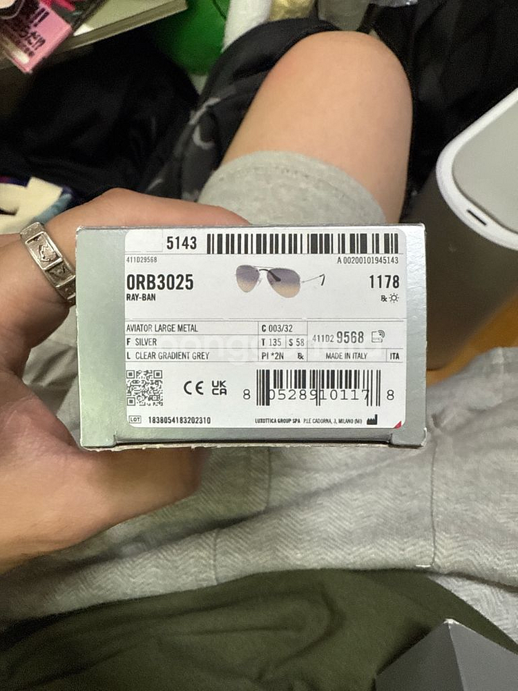 [정품/급처] 레이벤 RB3025 보잉 선글라스 메탈 실버 그라디언트--5