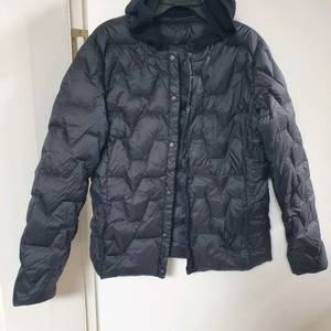 니트 후드 덕다운 패딩 점퍼 55 블랙 오리털 90% 경량 누빔 자켓 퀼팅 여성 주니어 44