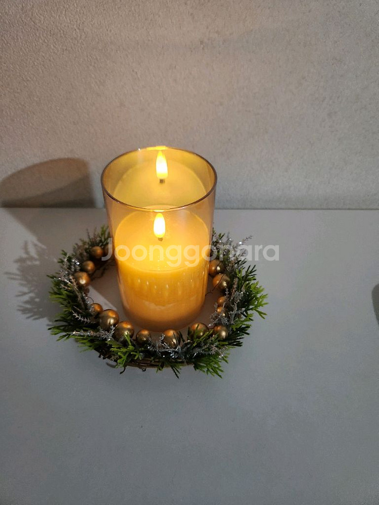 새상품)크리스마스 캔들링 골드 실버 조화--7