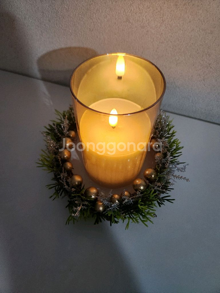새상품)크리스마스 캔들링 골드 실버 조화--2