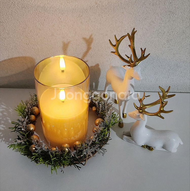 새상품)크리스마스 캔들링 골드 실버 조화--0