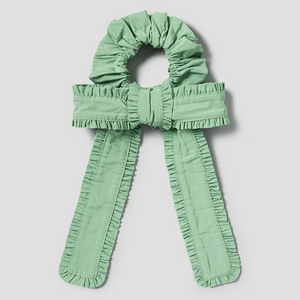 가니 태피터 믹스 프릴 보우 스크런치