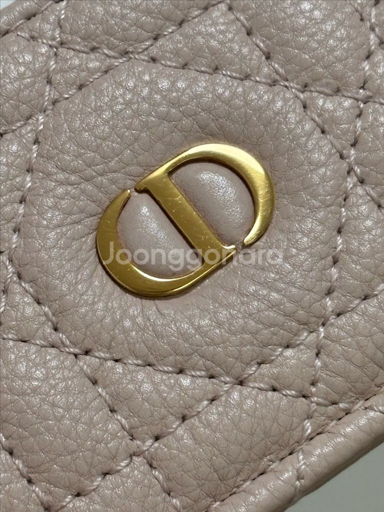 디올 카로 카드지갑 카프스킨 파우더핑크--5