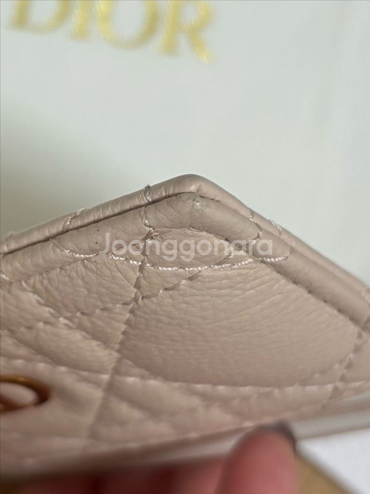 디올 카로 카드지갑 카프스킨 파우더핑크--4