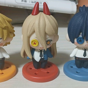 일본한정판) 체인소맨 미니 피규어 3종 세트 덴지 파워 아키