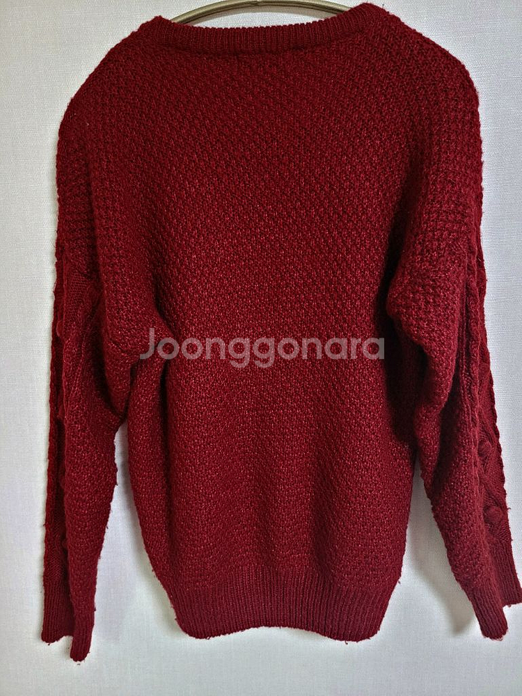 에녹 니트 버건디 레드 프리사이즈--1