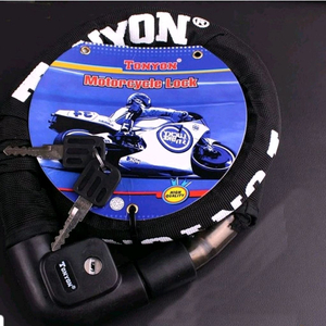 토니온 검은색 강철 체인 자전거 잠금장치