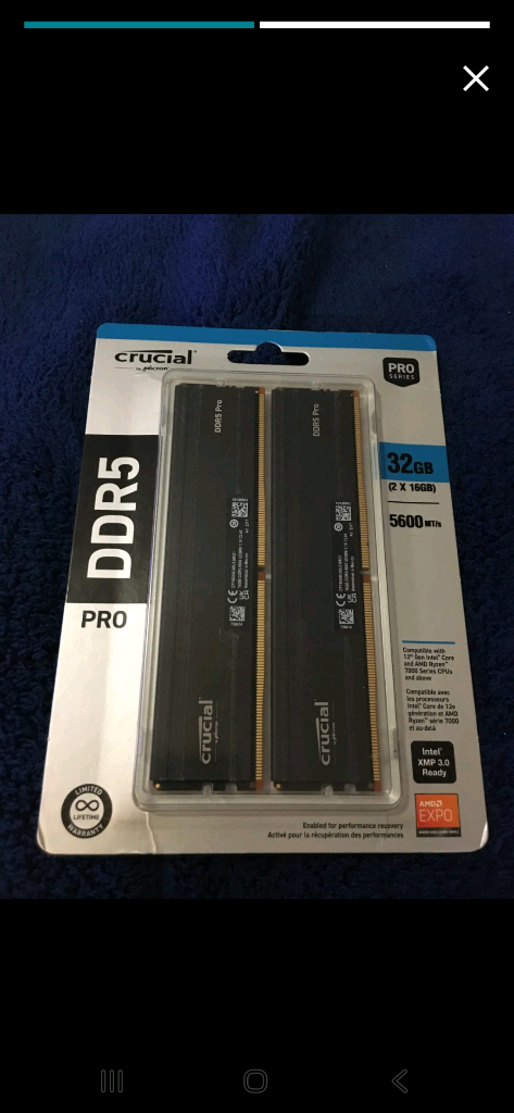 (미개봉) 마이크론 Crucial DDR5 5600MHz 32GB PRO 이미지