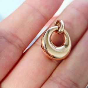 14k 목걸이 할로우 엠보 금 펜던트