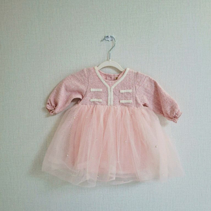 여아 베이비돌 원피스 / 아기 드레스 트위드 샤스커트 쉬폰스커트 / 튜튜스커트 / 50일 100일 200일 드레스