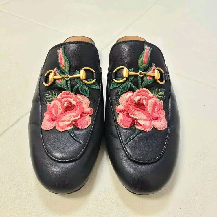 (정품) 구찌 프린스타운 장미자수 로퍼 슬리퍼 신발--1