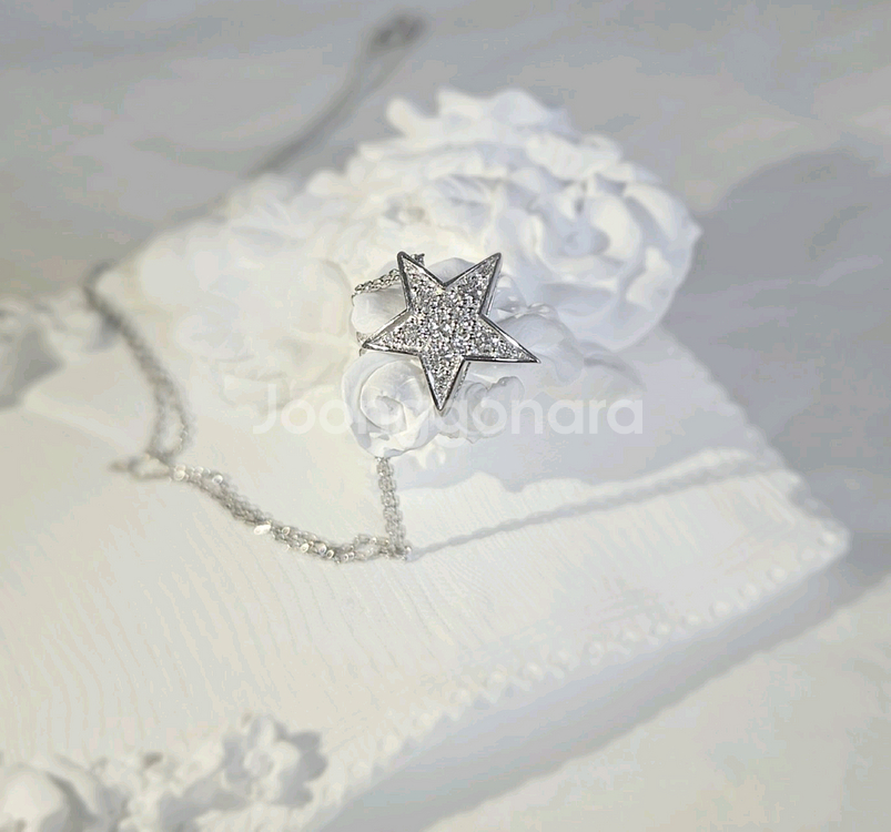 14k다이아몬드 별 목걸이--0