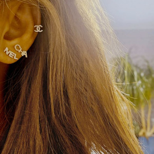 14k샤넬 로고 귀걸이 세트
