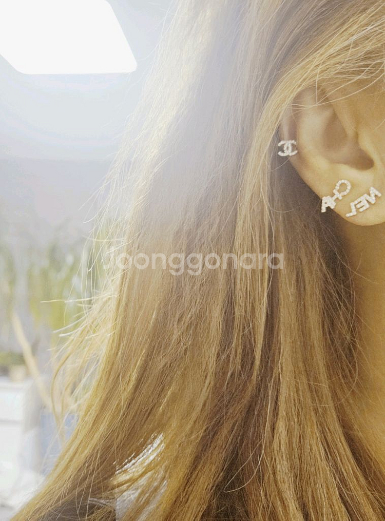 14k샤넬 로고 귀걸이 세트--2