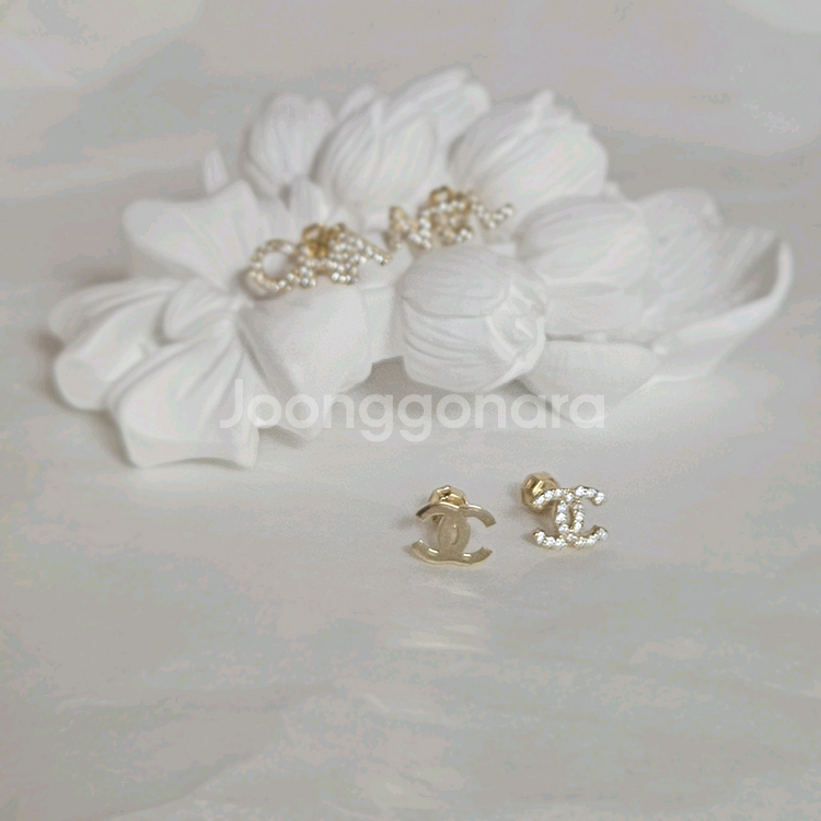 14k샤넬 로고 귀걸이 세트--3
