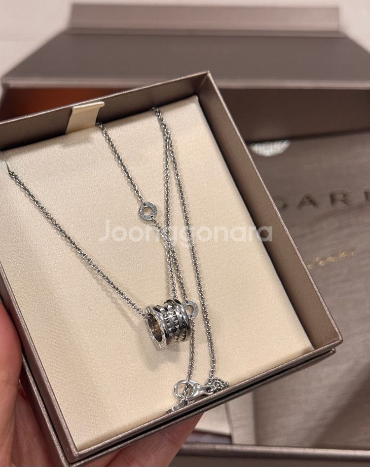 불가리 세이브더칠드런 실버 목걸이 풀박스 구성품 전부 있음--0