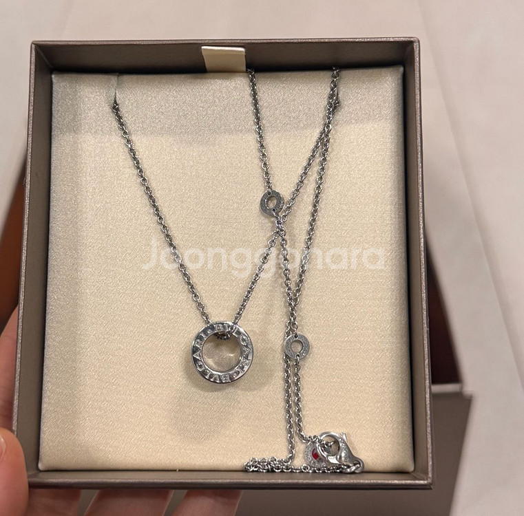 불가리 세이브더칠드런 실버 목걸이 풀박스 구성품 전부 있음--2