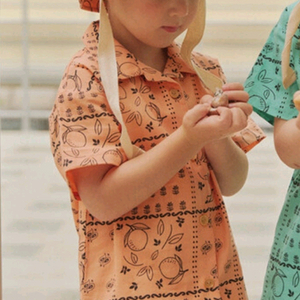 아프리콧스튜디오 마요르카 세트 셔츠 팬츠 모자 유아옷 아기옷 휴양지 리조트 휴가 여름 등원룩 하원룩 바다 비치 공항