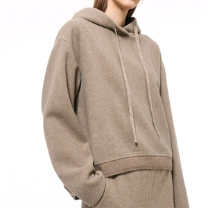 한섬 TIME 캐시미어 부클 후드 탑