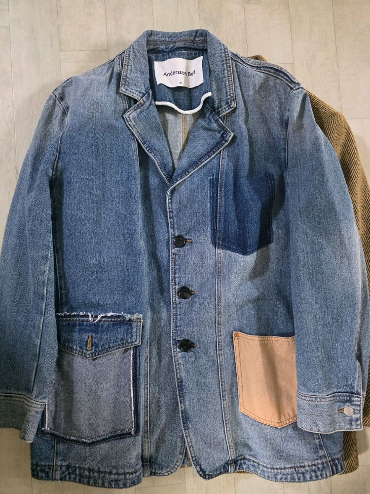 앤더슨벨 데님패치 리워크 자켓 xl 이미지