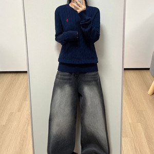 폴로 랄프로렌 신형 네이비 케이블 니트