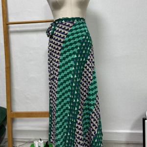 기하학 하트 패턴 랩 롱 스커트 휴양지 리조트 여름 동남아 휴가룩