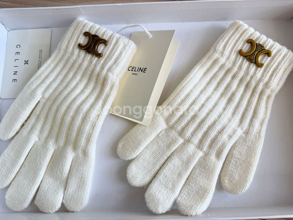 셀린느 CC 로고 니트 장갑--1