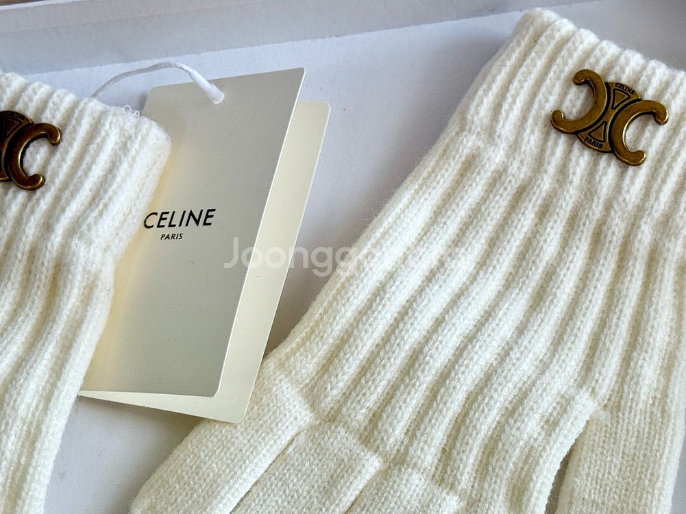 셀린느 CC 로고 니트 장갑--2