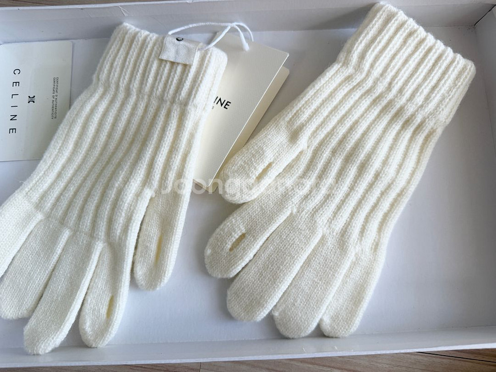 셀린느 CC 로고 니트 장갑--3