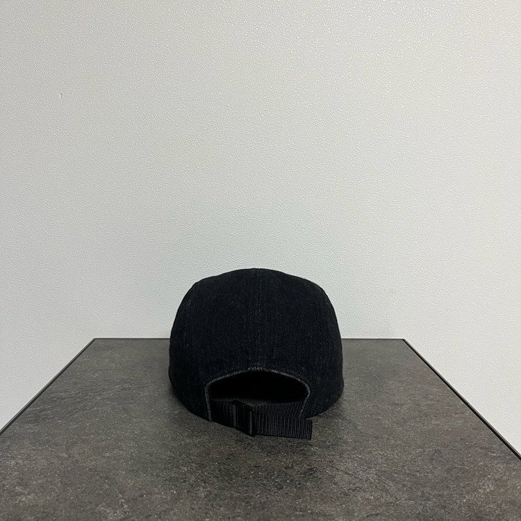 슈프림 워시드 데님 블랙 박스로고 캠프캡 모자--3