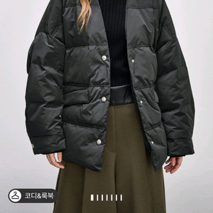 시스템 브이넥 구스다운 패딩