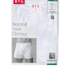 남성용 웨딩촬영 속옷 BYC 남성 트렁크 110사이즈 미개봉. 흰색속옷