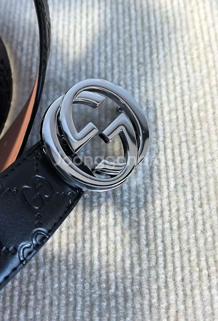 구찌 GG 인터로킹 G 버클 벨트--3