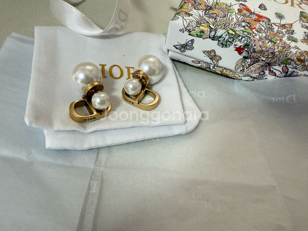 디올 바라클라바 펄 귀걸이--1