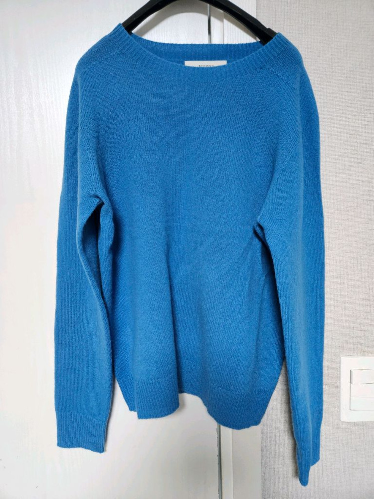 로즈베이 홀가먼트 라운드넥 니트 터콰즈블루--0