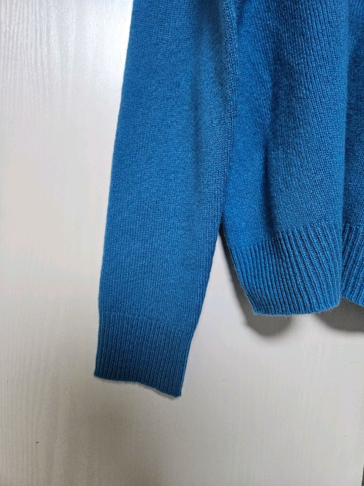 로즈베이 홀가먼트 라운드넥 니트 터콰즈블루--6