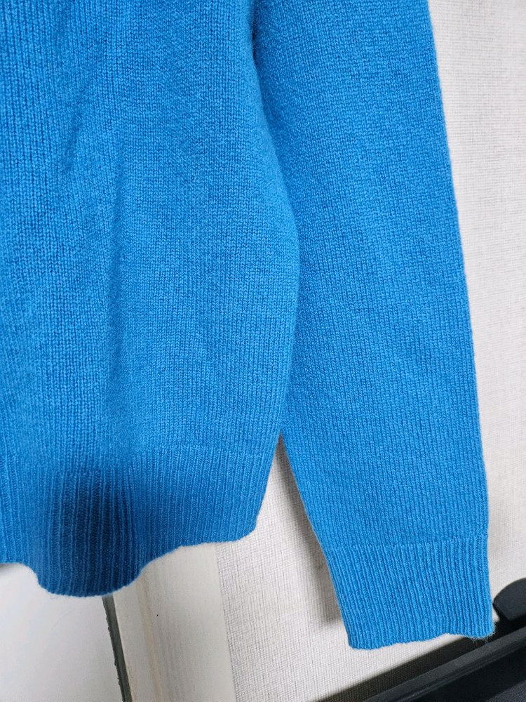로즈베이 홀가먼트 라운드넥 니트 터콰즈블루--7